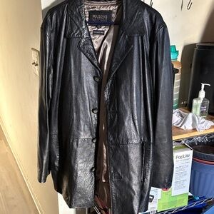 Wilsons Leather Black Button-Up Jacket